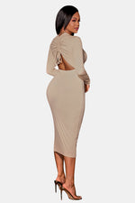 Load image into Gallery viewer, Zip Up Cutout Drawstring Detail Dress
