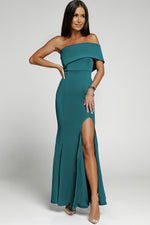 Load image into Gallery viewer, Off-Shoulder Split Fishtail Dress
