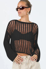 Load image into Gallery viewer, Lux Boat Neck Long Sleeve Cover Up
