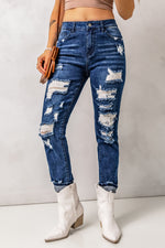 Load image into Gallery viewer, Nika Distressed High Waist Jeans with Pockets
