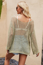 Load image into Gallery viewer, Lux Round Neck Long Sleeve Cover Up
