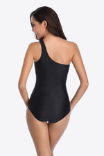 Load image into Gallery viewer, One-Shoulder Sleeveless One-Piece Swimsuit
