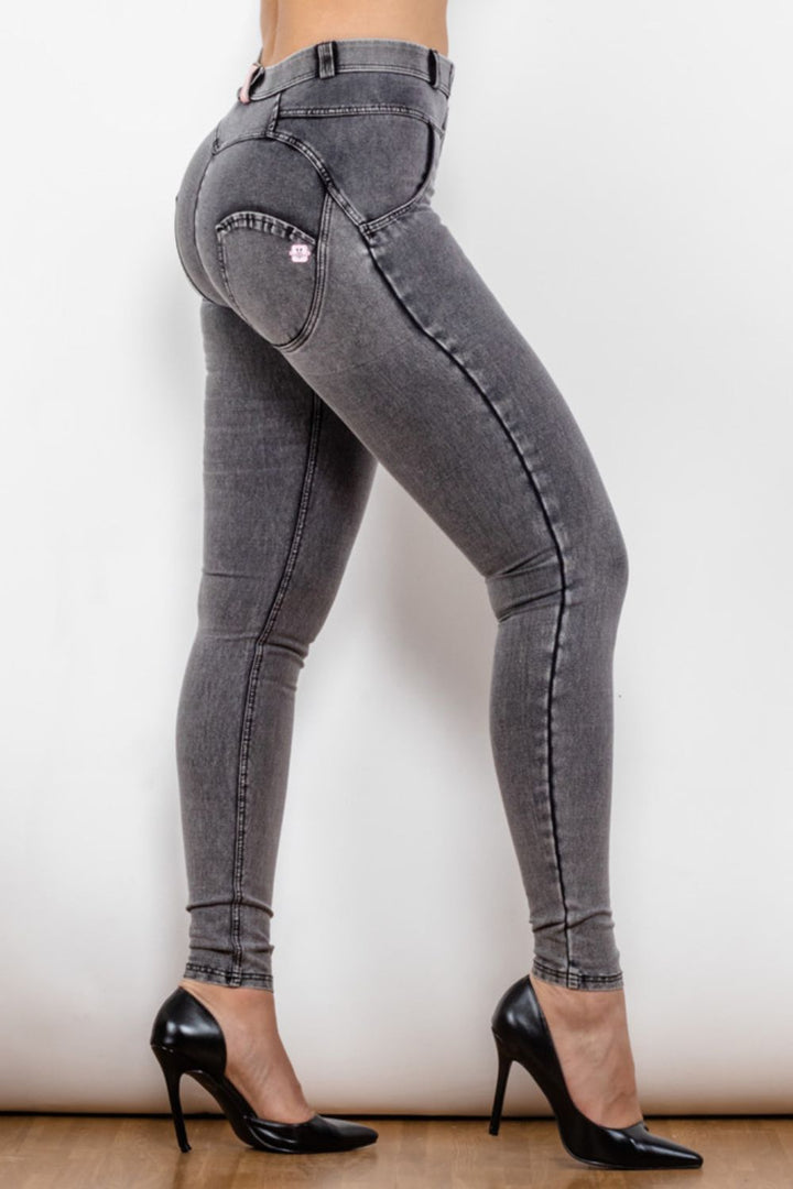 Nika Buttoned Skinny Long Jeans