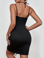 Load image into Gallery viewer, Drawstring Halter Neck Mini Dress
