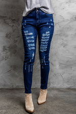 Load image into Gallery viewer, Nika Mid-Rise Waist Distressed Skinny Jeans
