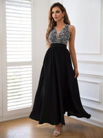 Load image into Gallery viewer, Contrast Sequin Sleeveless Maxi Dress
