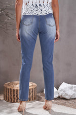 Load image into Gallery viewer, Nika Leopard Patch Ankle-Length Jeans
