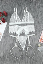 Load image into Gallery viewer, Lace Lingerie Three-Piece Set
