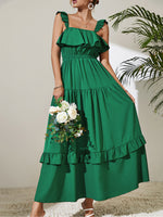 Load image into Gallery viewer, Square Neck Ruffled Maxi Dress
