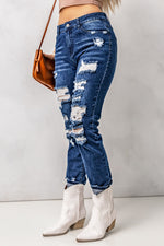 Load image into Gallery viewer, Nika Distressed High Waist Jeans with Pockets
