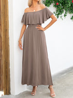 Load image into Gallery viewer, Off-Shoulder Slit Maxi Dress
