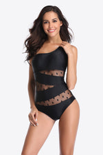 Load image into Gallery viewer, One-Shoulder Sleeveless One-Piece Swimsuit
