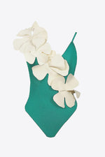 Load image into Gallery viewer, Flower Contrast One-Piece Swimsuit
