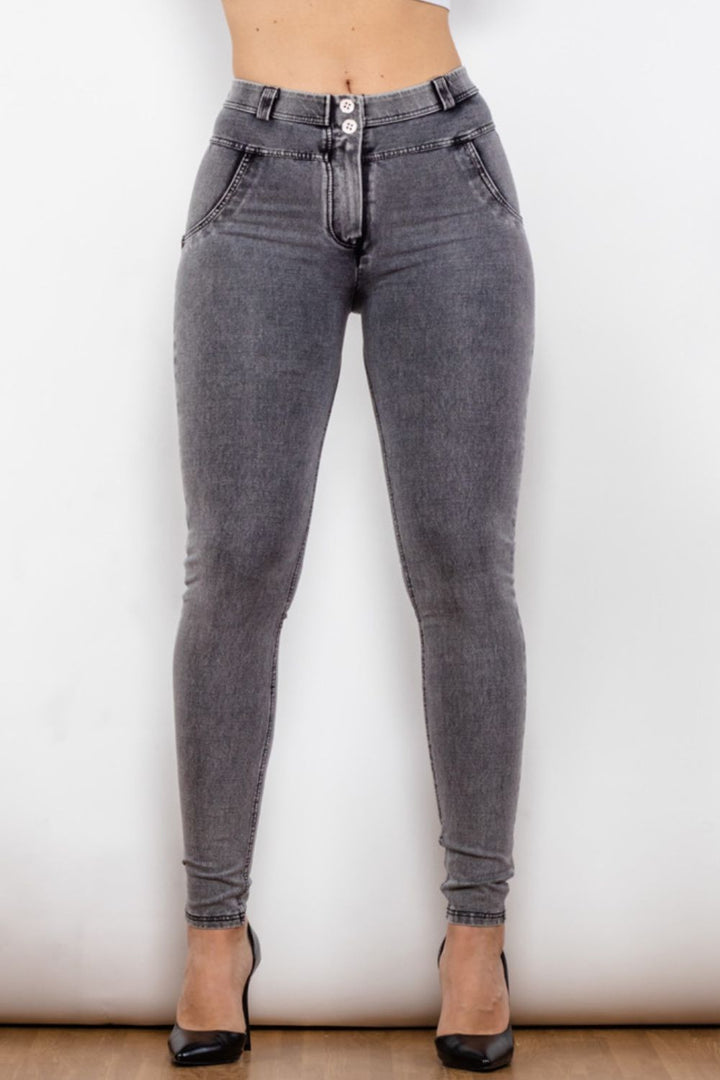 Nika Buttoned Skinny Long Jeans