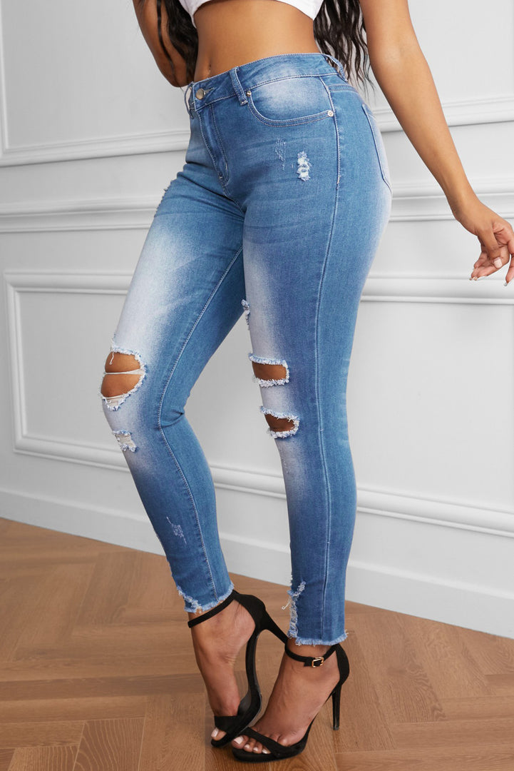 Nika Faded Mid High Rise Jeans