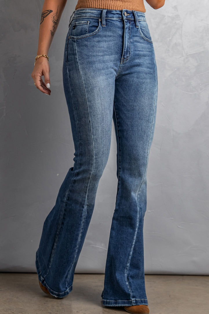 Nika High Waist Flare Jeans with Pockets