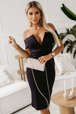 Load image into Gallery viewer, Off-Shoulder Zip-Back Slit Dress
