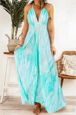 Load image into Gallery viewer, Tie-Dye Halter Neck Maxi Dress
