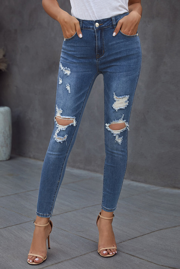 Nika Vintage Skinny Ripped Jeans