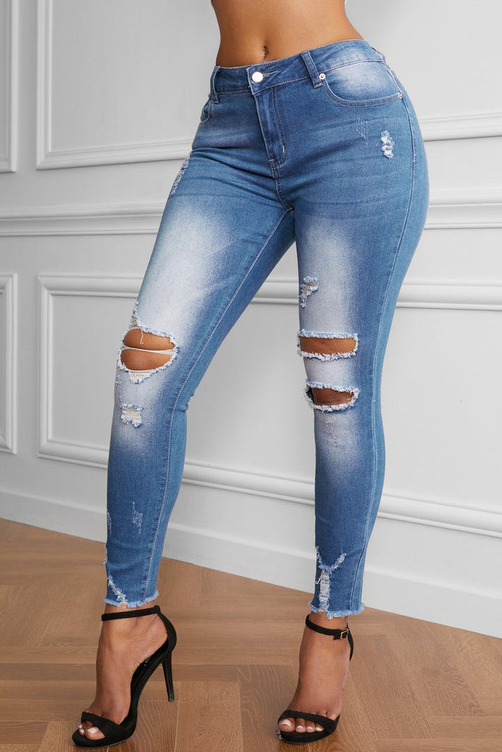 Nika Faded Mid High Rise Jeans